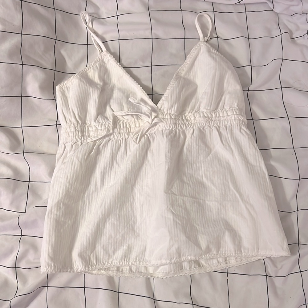 white v-neck tank